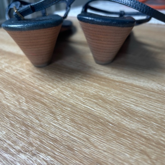Tory Burch Emmy Demi Wedge Sandal Size 11 Navy Blue - Picture 6 of 10